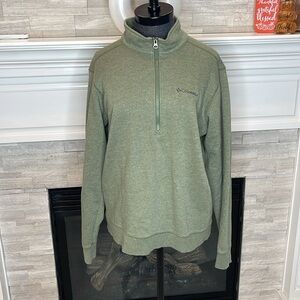 Columbia Men's 1/4 Zip Sweatshirt Green Pullover Sweatshirt SZ S Outdoor Hiking